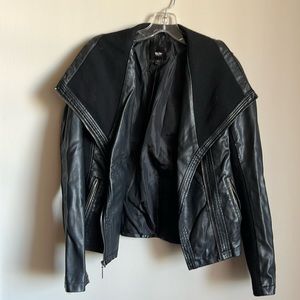 Faux Leather Bomber Jacket